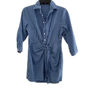 CBR Striped Tie Front Mini Dress